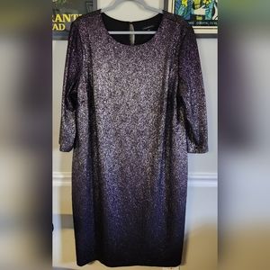 Lane Bryant Purple Glitter Midi Dress